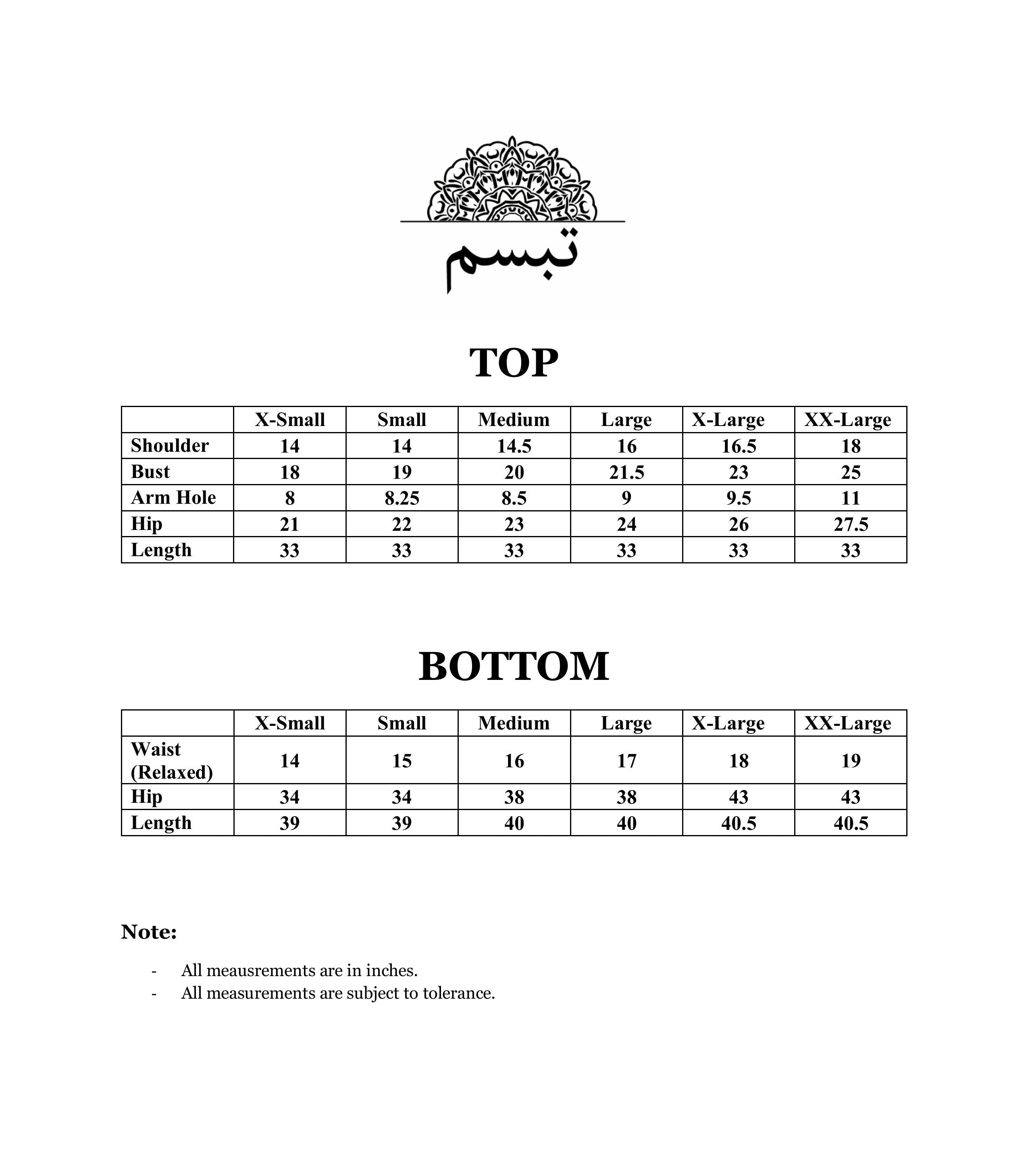 Size Chart