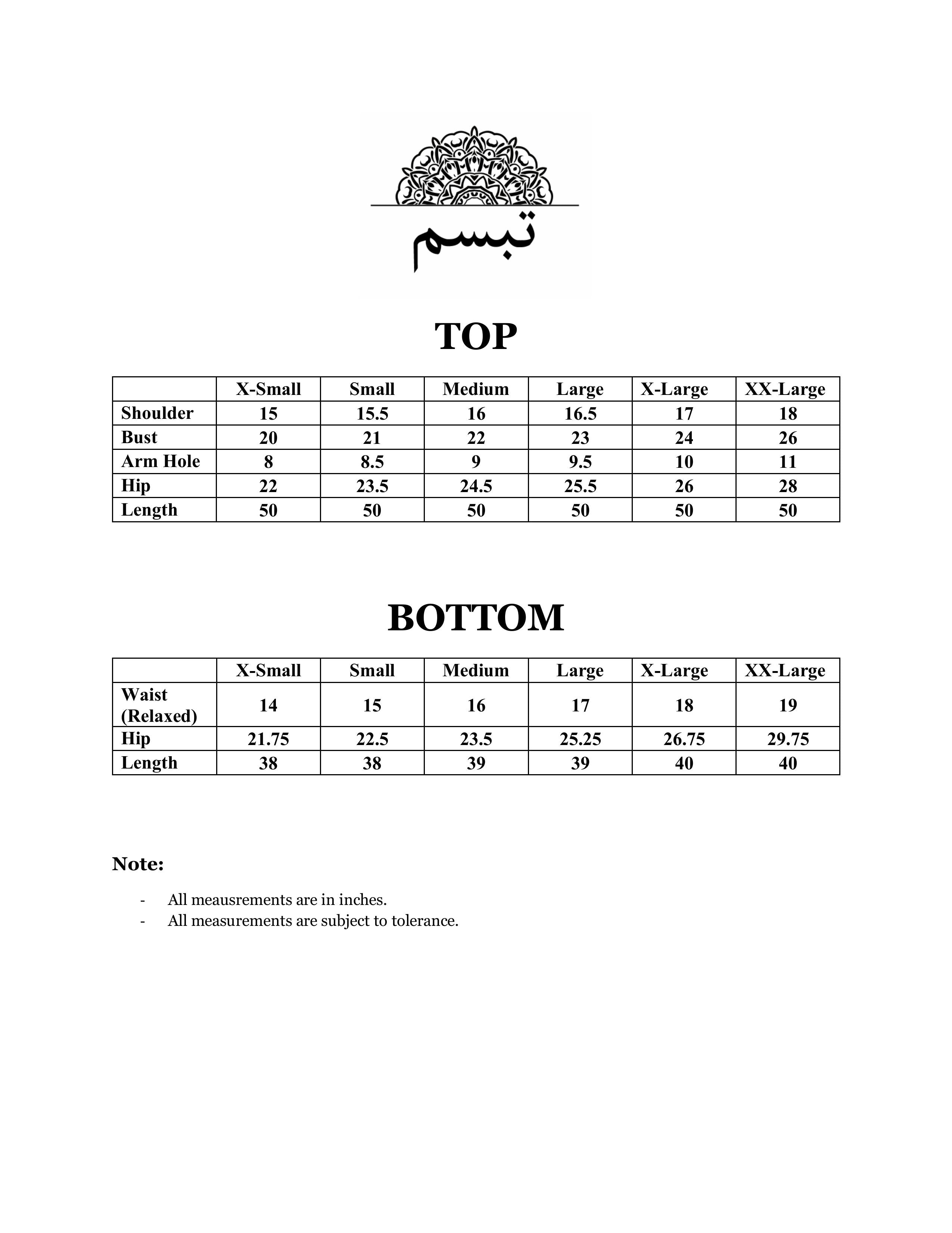 Size Chart