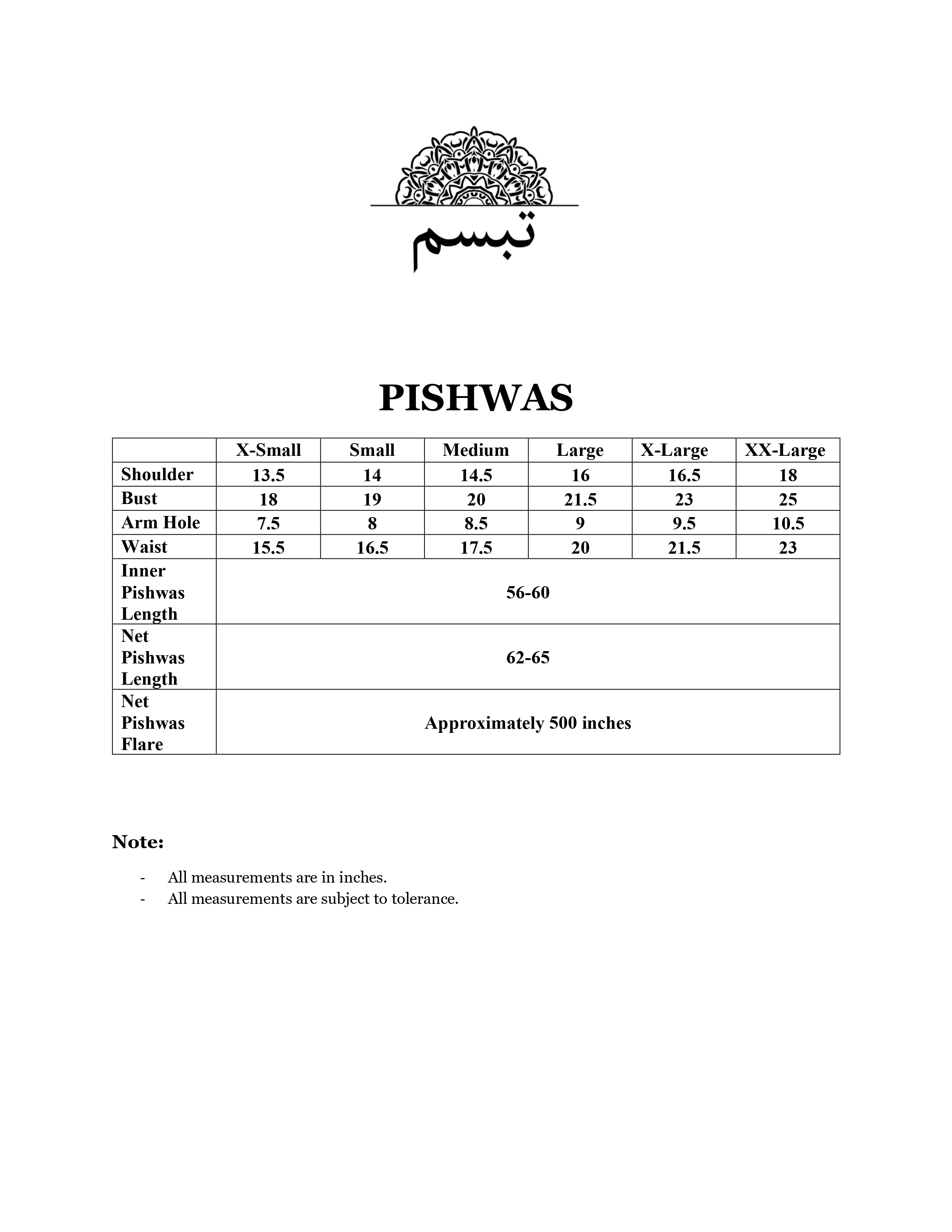 Size Chart